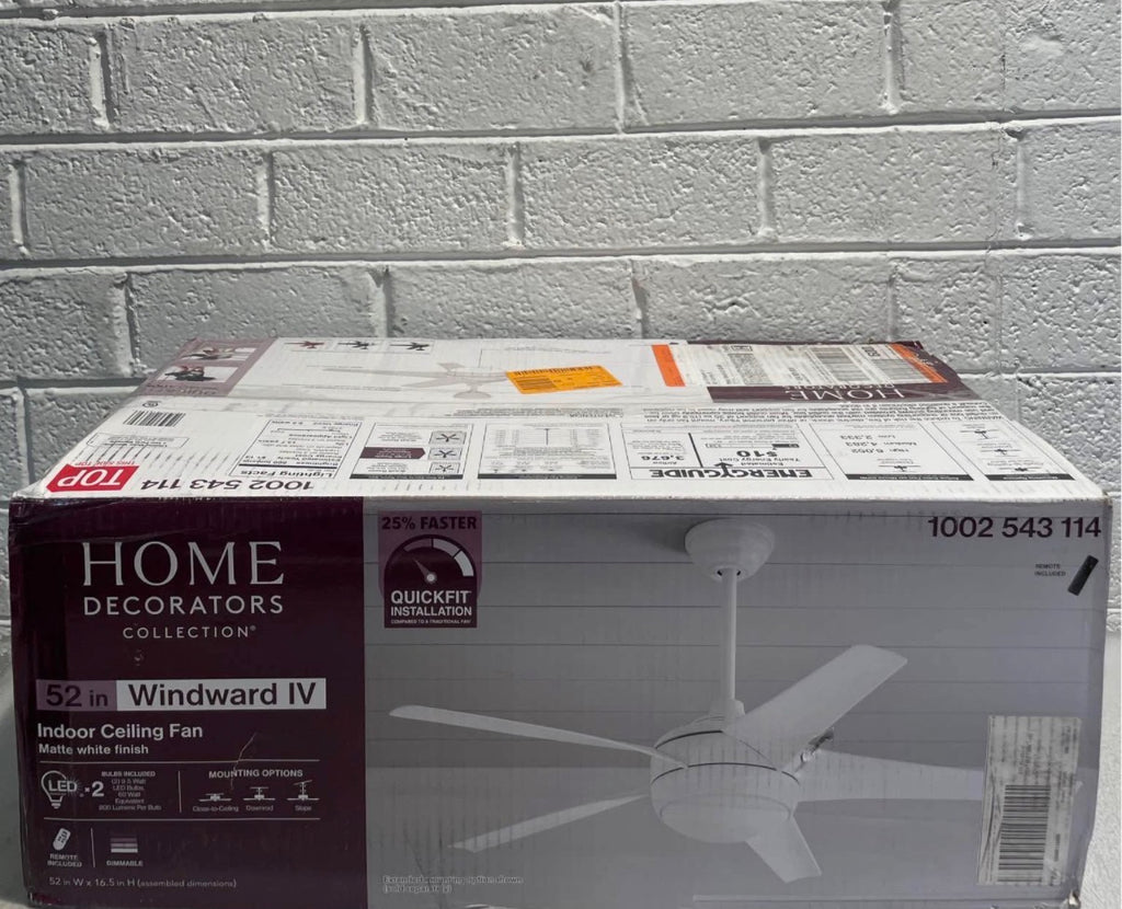 Windward 52 in LED Matte White Ceiling Fan