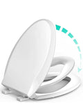 Elongated Toilet Seat with Built-in Potty Training Seat