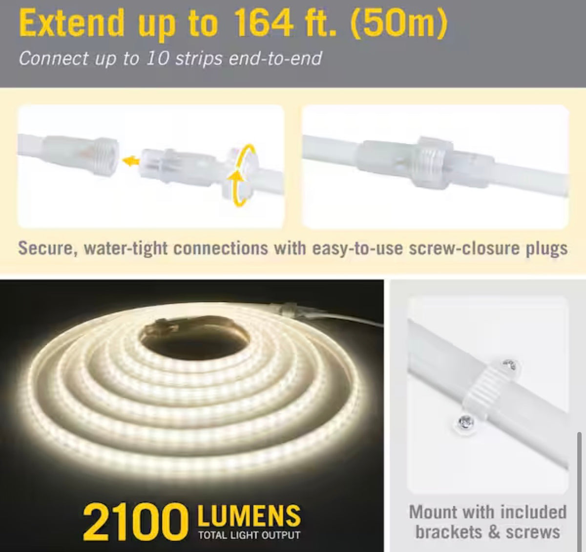 120-Volt Outdoor LED Strip Light Kit