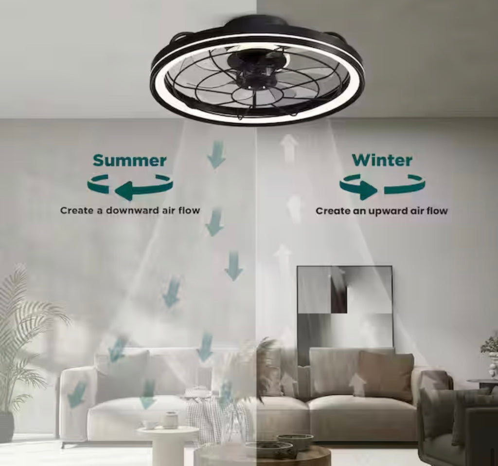 19 in. Modern Farmhouse Ceiling Fan with Light