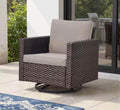 Patio Brown Wicker Outdoor Rocking Swivel Chair