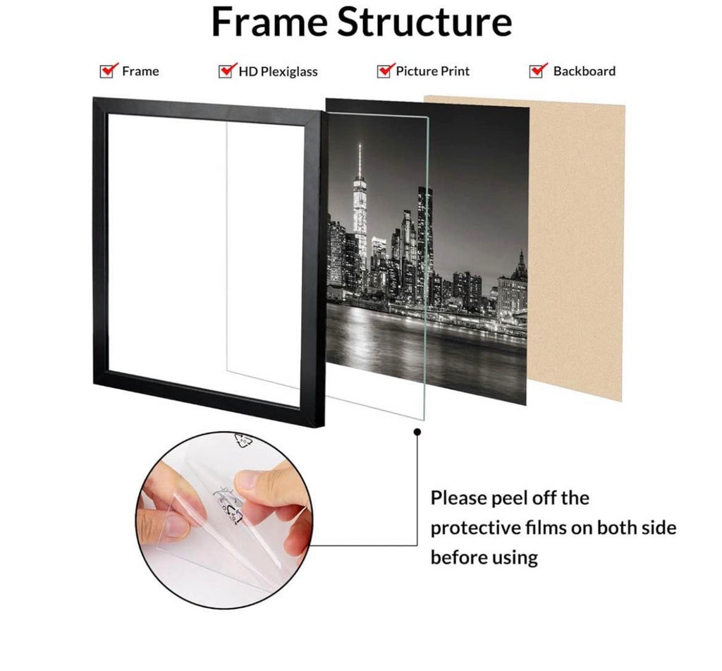 20x20 Picture Frame Black