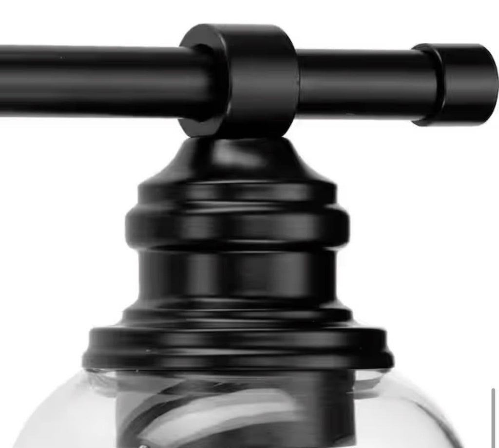 23.5 in. 4-Light Matte Black with Clear Glass Vanity Light