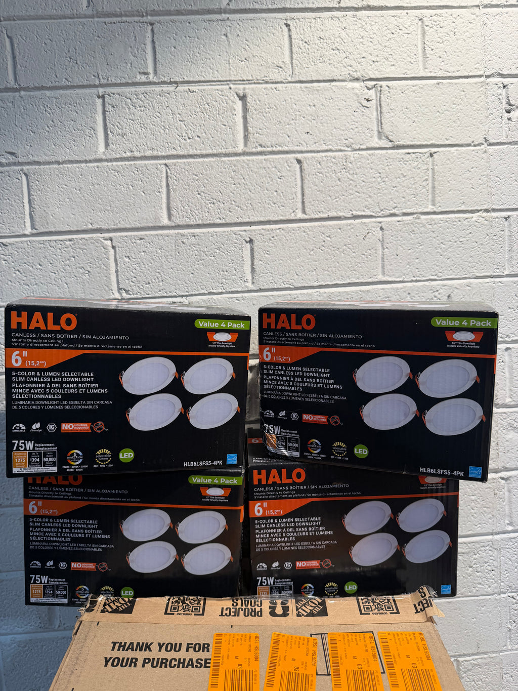 Halo 6" Slim Canless LED Downlight 4-Pack