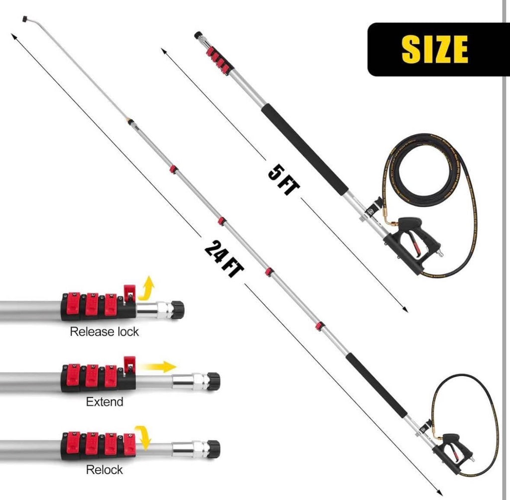 24 FT Telescoping Pressure Washer Wand