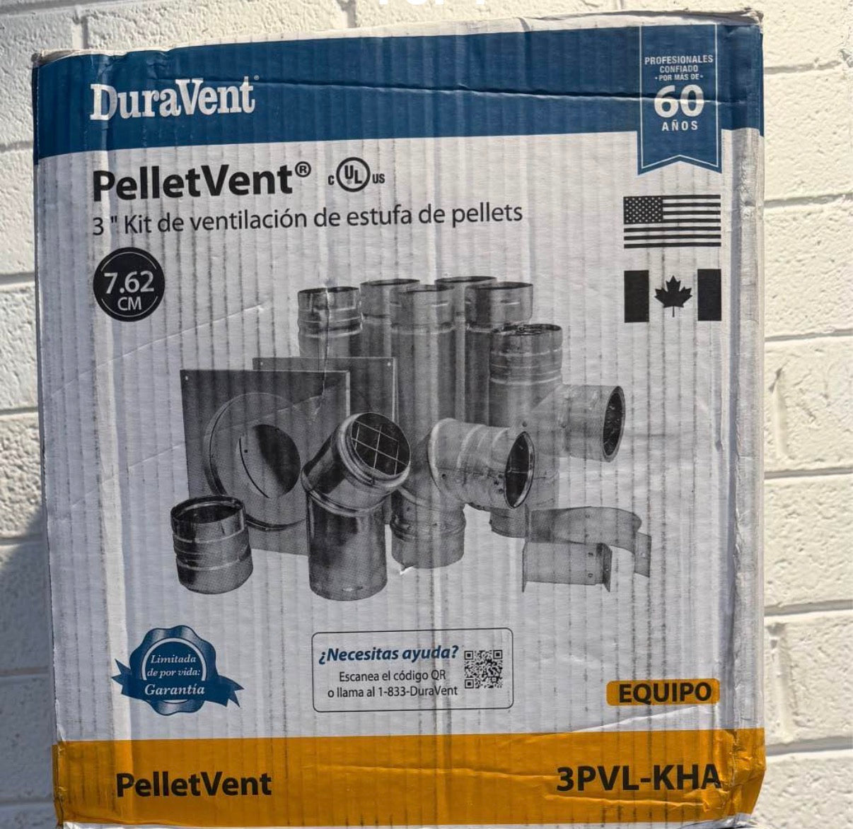 PelletVent for Multi-Fuel 3in. Diameter Horizontal Kit.