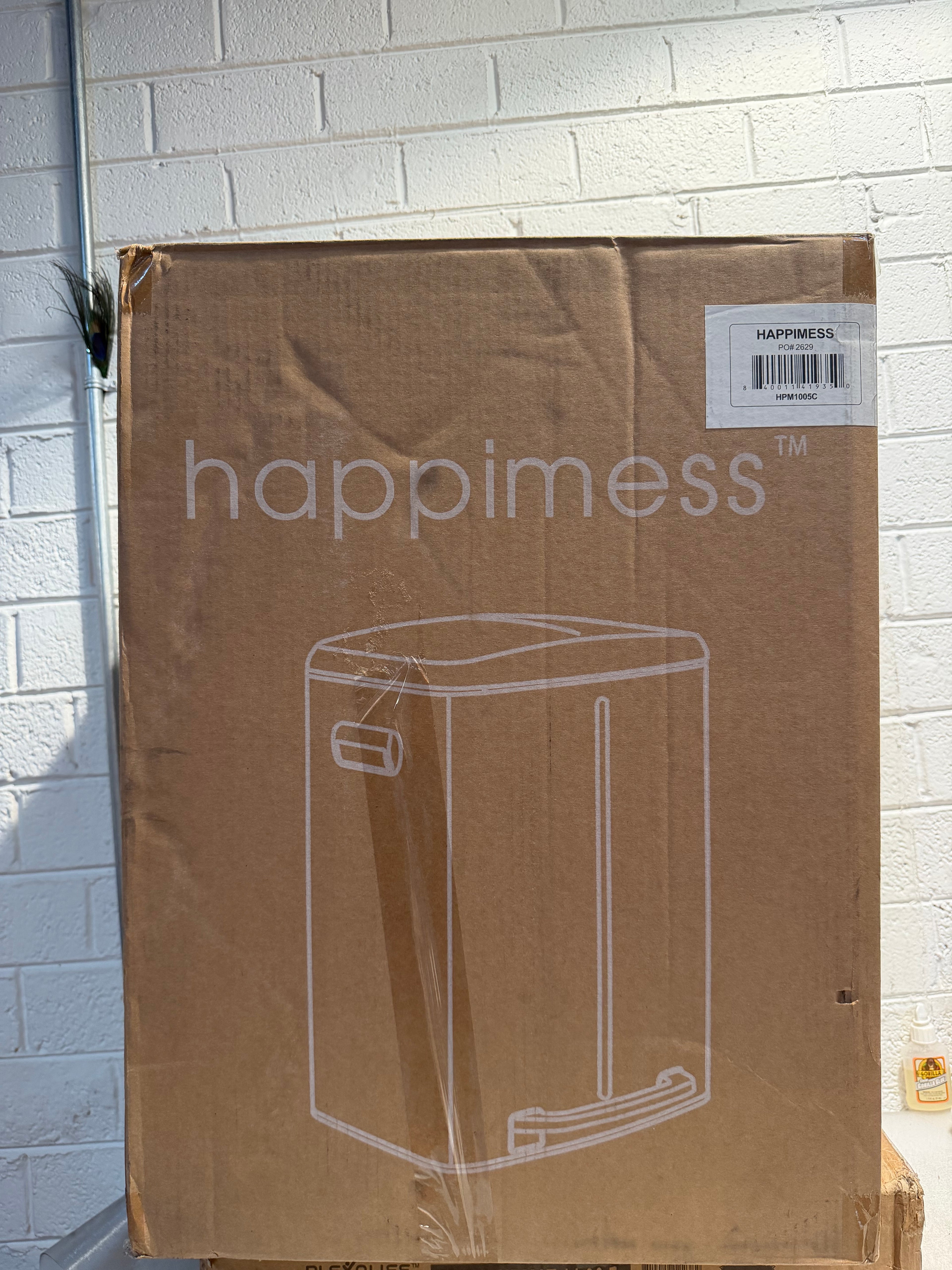 Marco 10.5 Gal. White Rectangular Double Bucket Trash Can