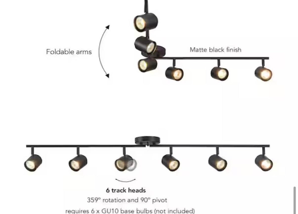 47 in. 6-Light  Foldable Track Lighting Kit