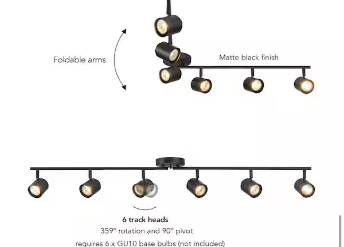 47 in. 6-Light  Foldable Track Lighting Kit