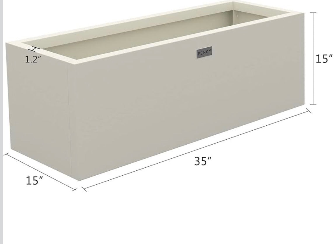 Fency series Galvanized Powder-Coated Aluminum Planter Box 35”