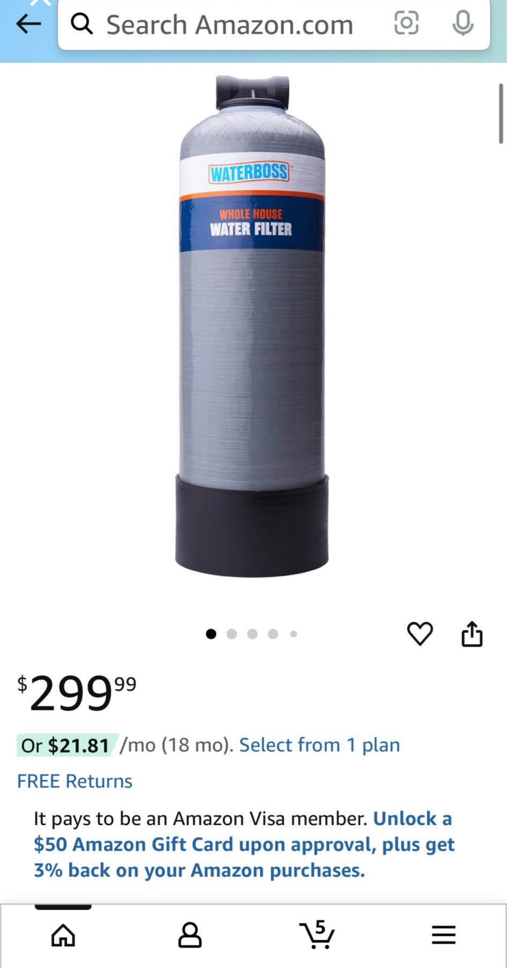 WaterBoss Whole House Water Filter
