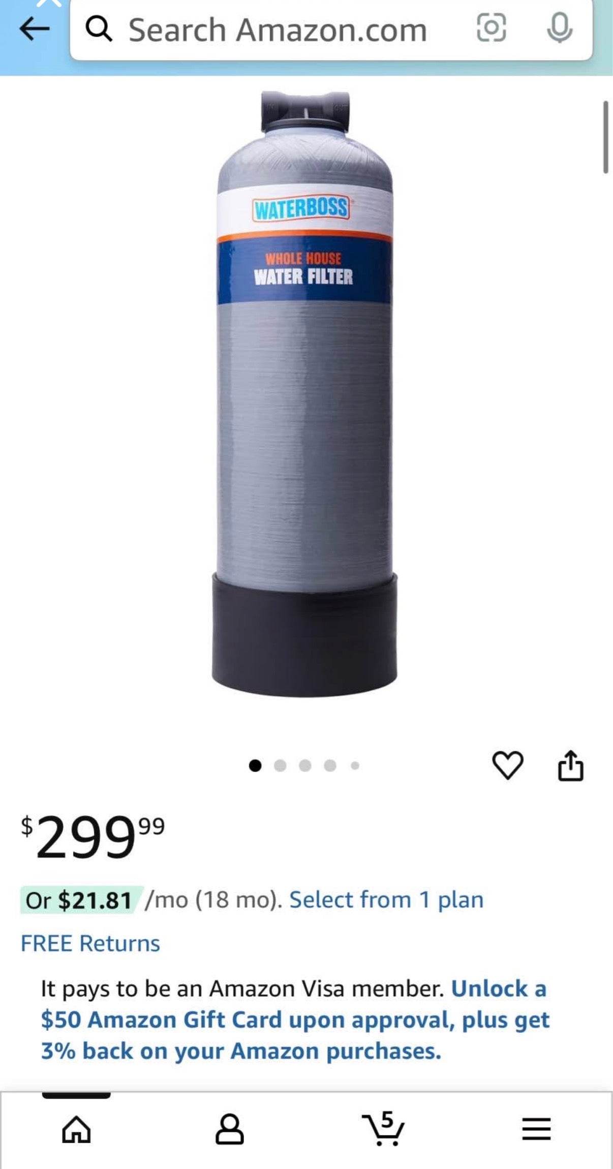 WaterBoss Whole House Water Filter
