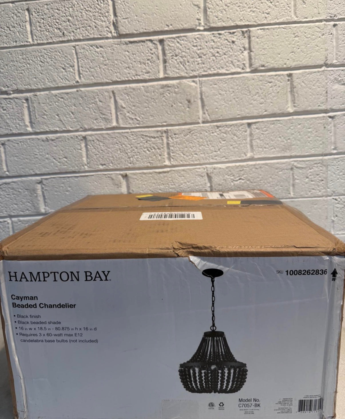 Cayman 3-Light Black Chandelier Light