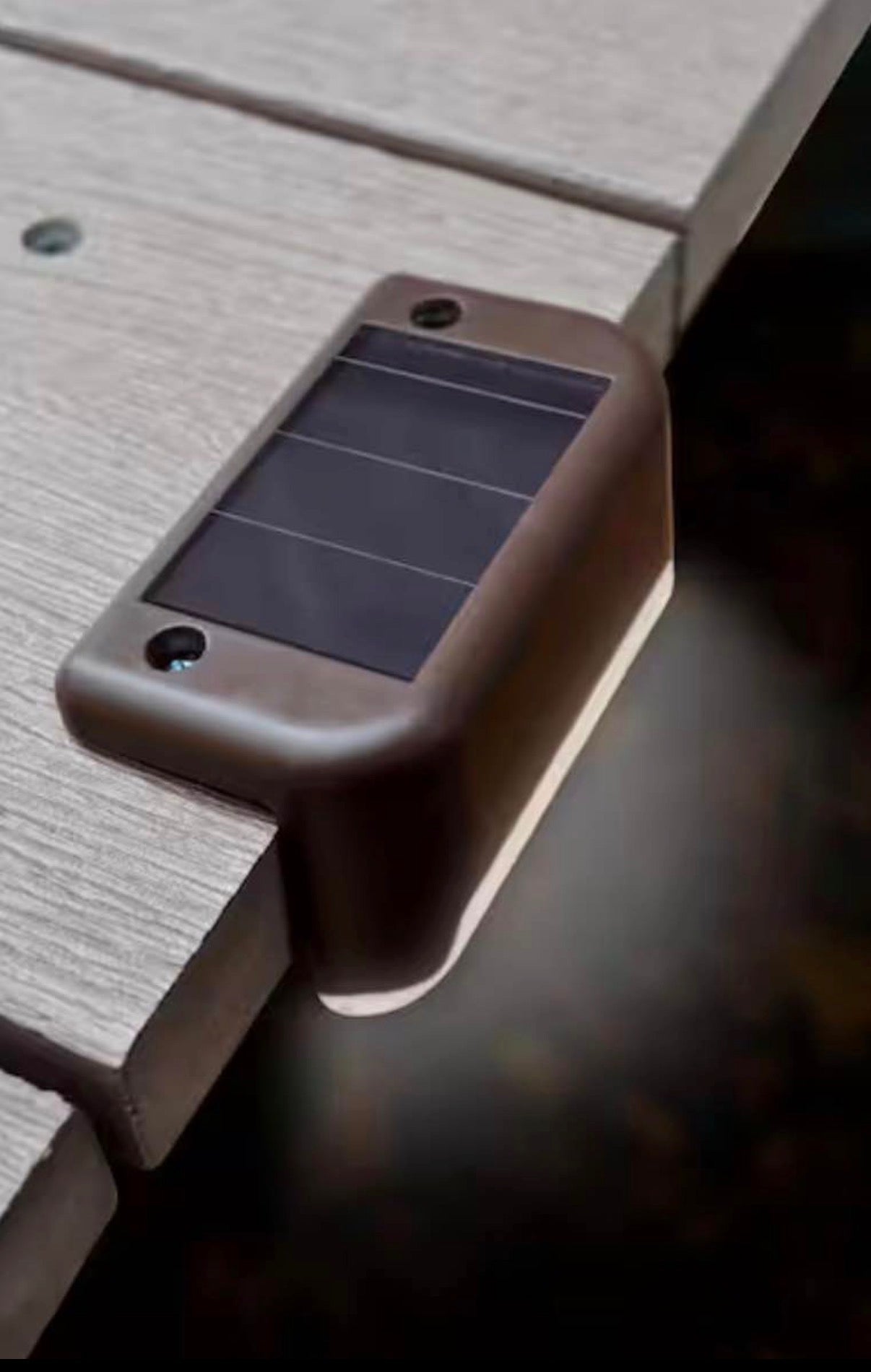Brown Integrated LED Solar Powered Deck Rail Light (4-pack)
