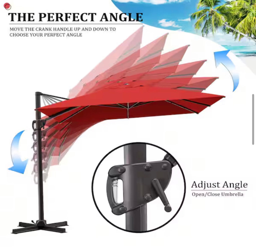 9 ft. x 11 ft. Aluminum Outdoor Cantilever umbrella