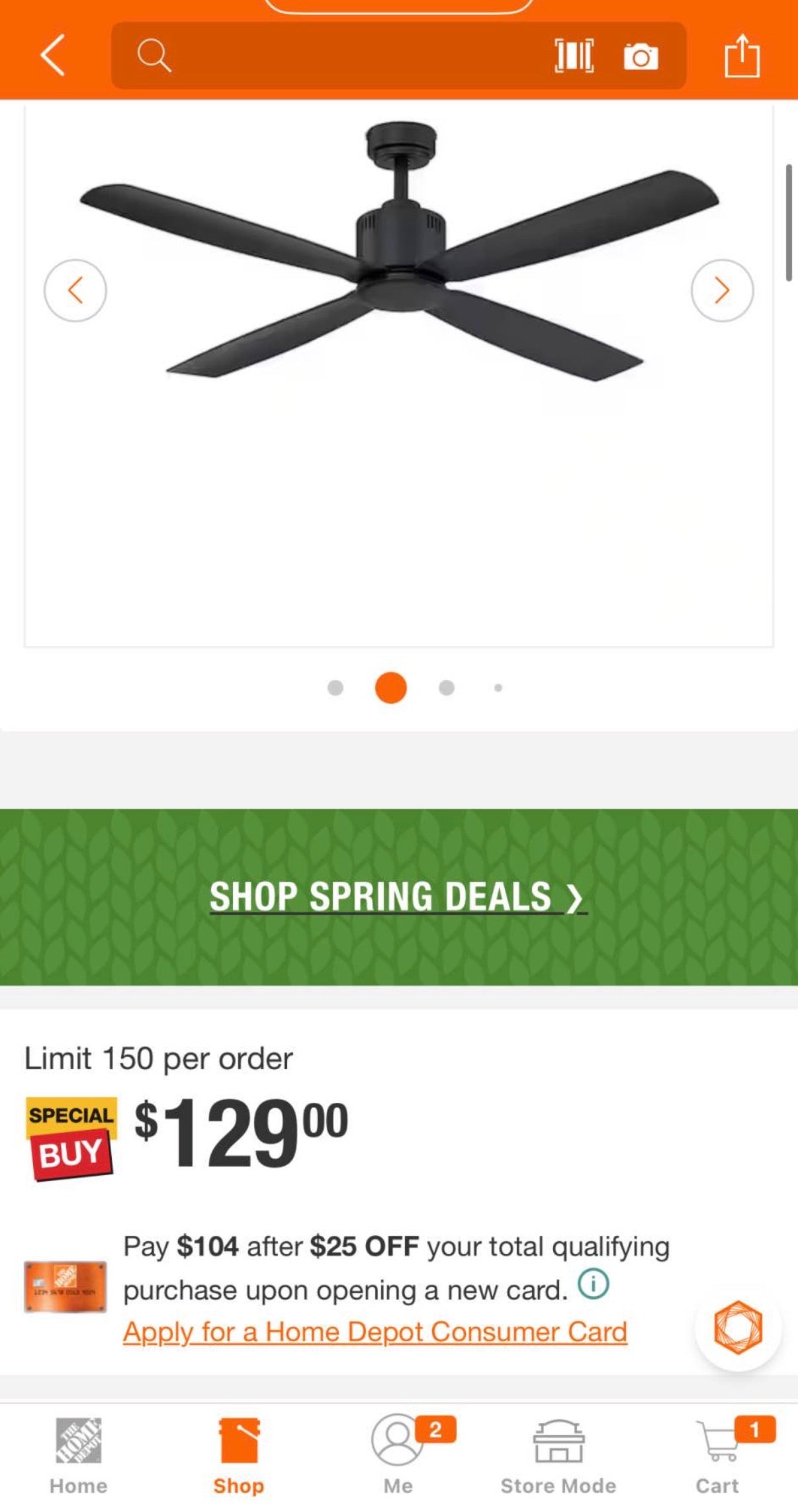Kitteridge 52 in. Indoor/Outdoor Matte Black Ceiling Fan