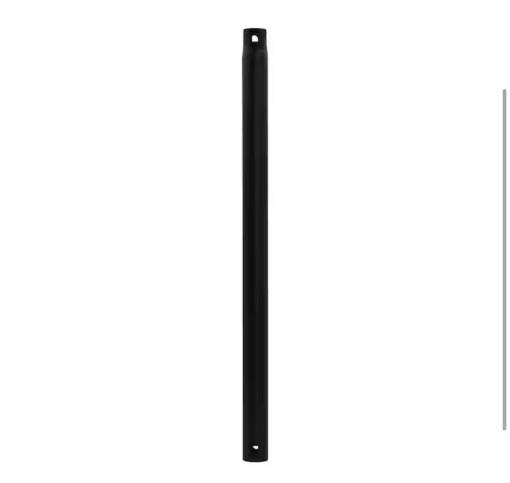 12 in. Matte Black Ceiling Fan Extension Downrod