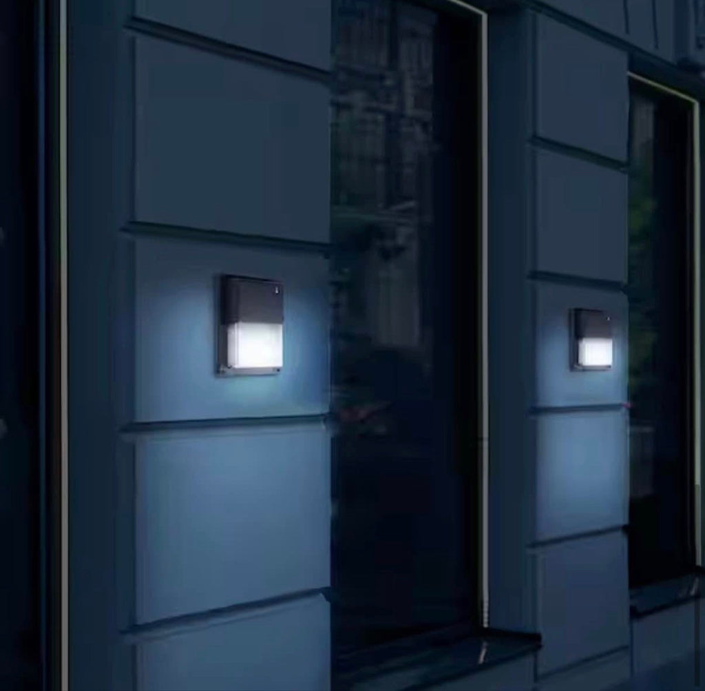 100-Watt Equivalent Integrated LED Black Mini Wall Pack Light