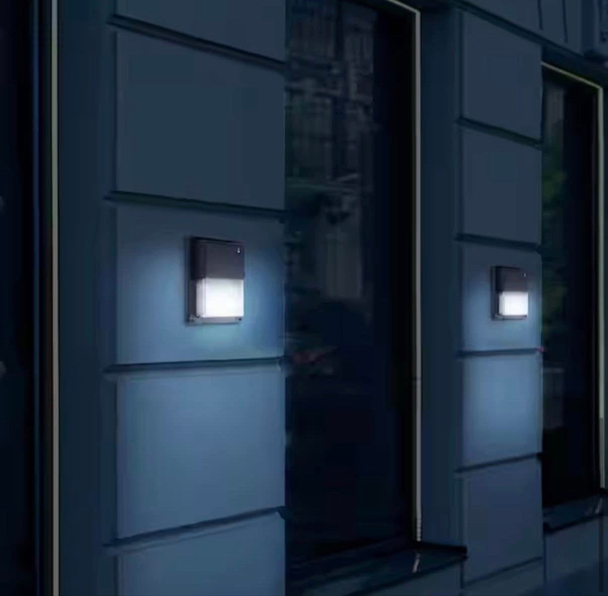 100-Watt Equivalent Integrated LED Black Mini Wall Pack Light