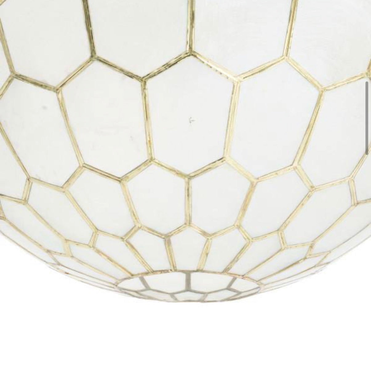 handcrafted 16 in. H Capiz Honeycomb Globe Pendant Light