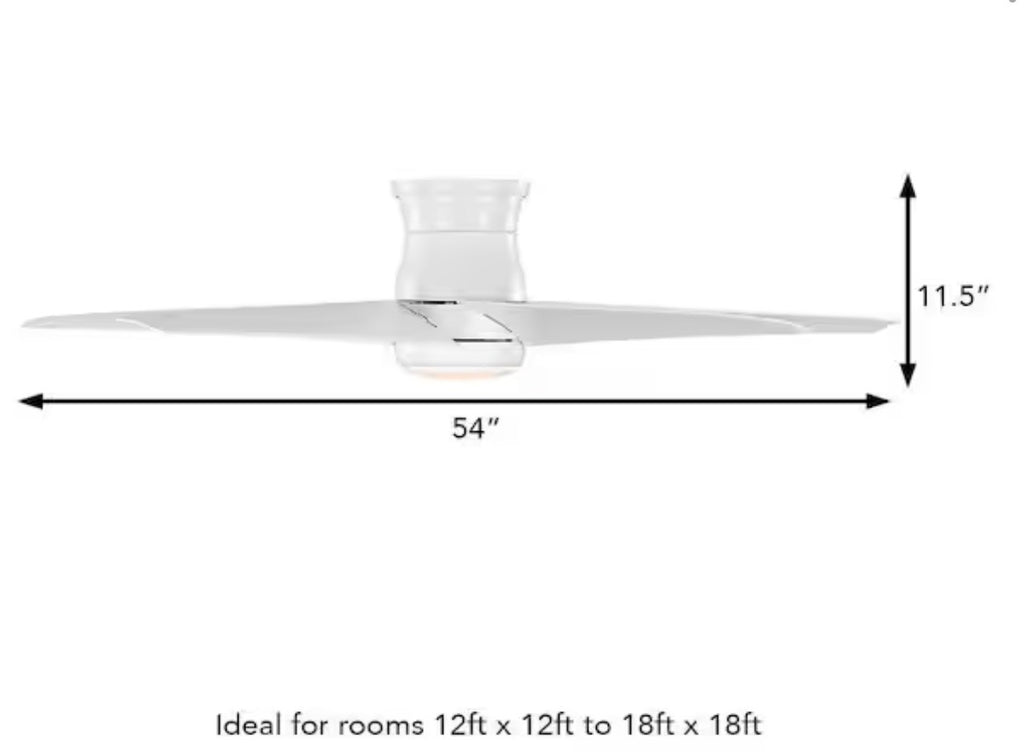 Mena 54 in. White Indoor/Outdoor ceiling fan