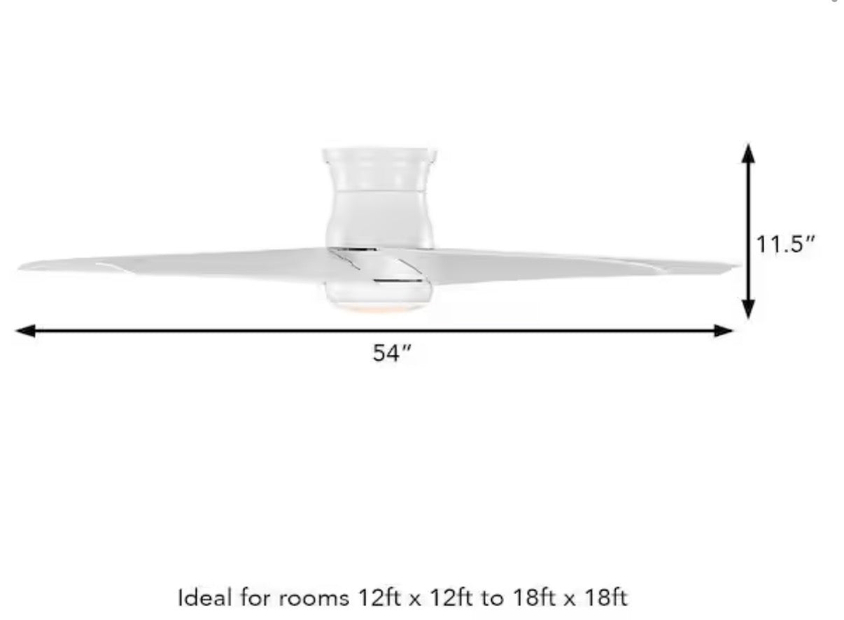 Mena 54 in. White Indoor/Outdoor ceiling fan