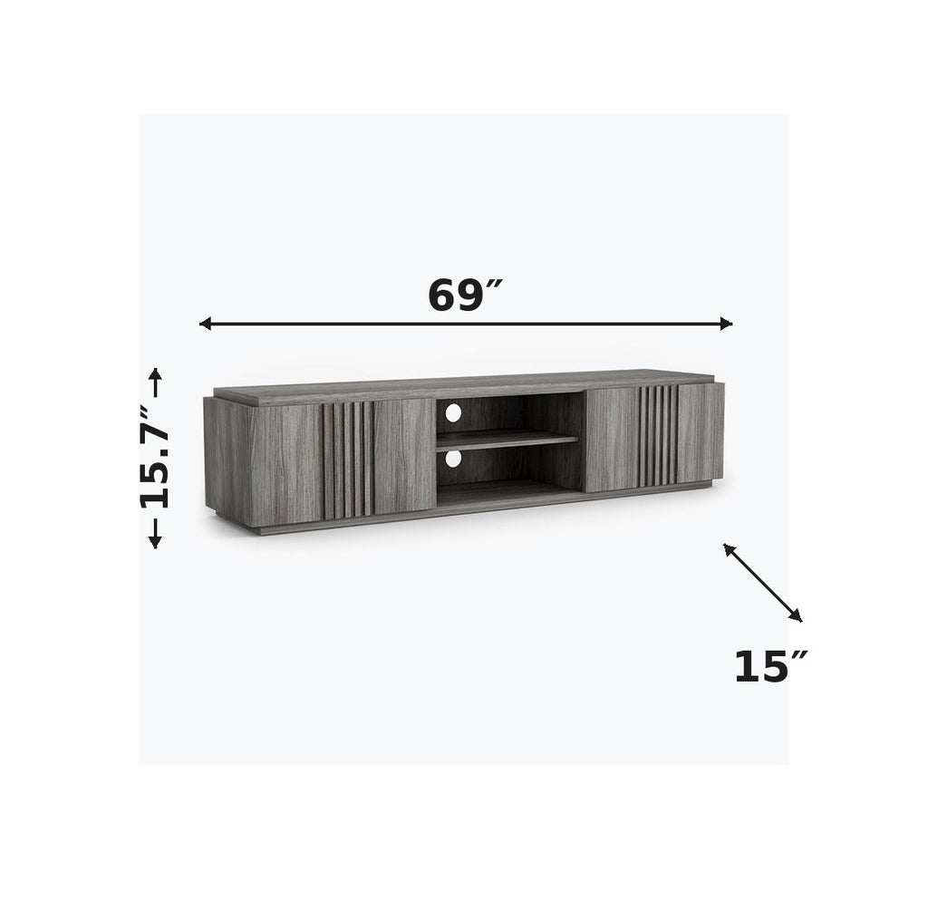 69" Fluted Low Profile TV Stand   (Used Condition)