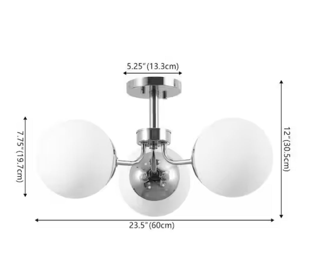 Olivier French bistro style Bohemian LED Semi Flush light
