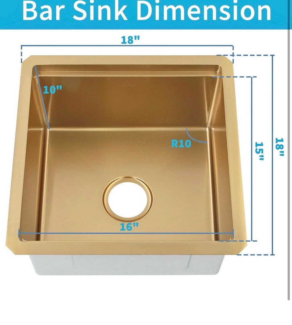 Gold Bar Sink Undermount (18" X18")