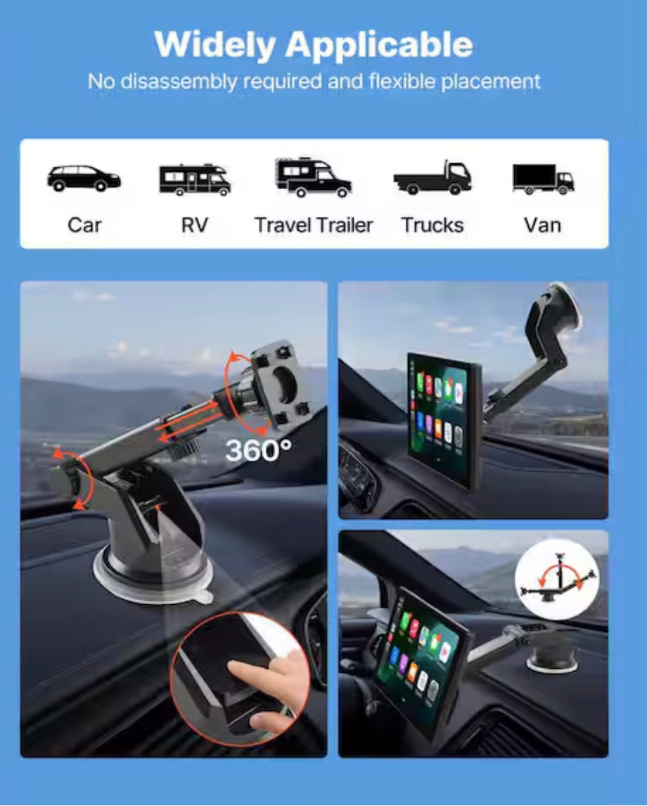 9-in. HD Portable Screen Wireless Car Stereo with rear camera for parking