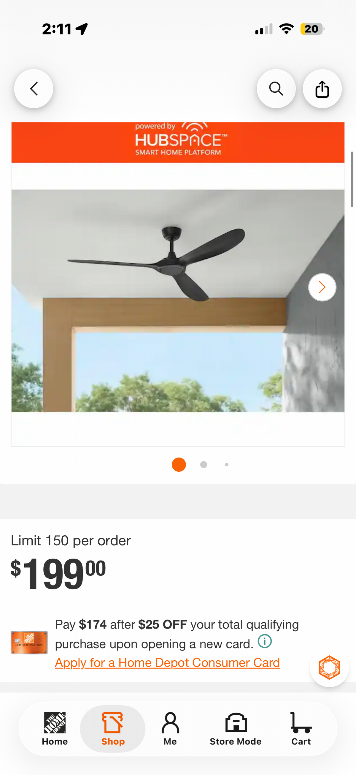 Tager 60 in. Smart Indoor/Outdoor Matte Black Ceiling Fan