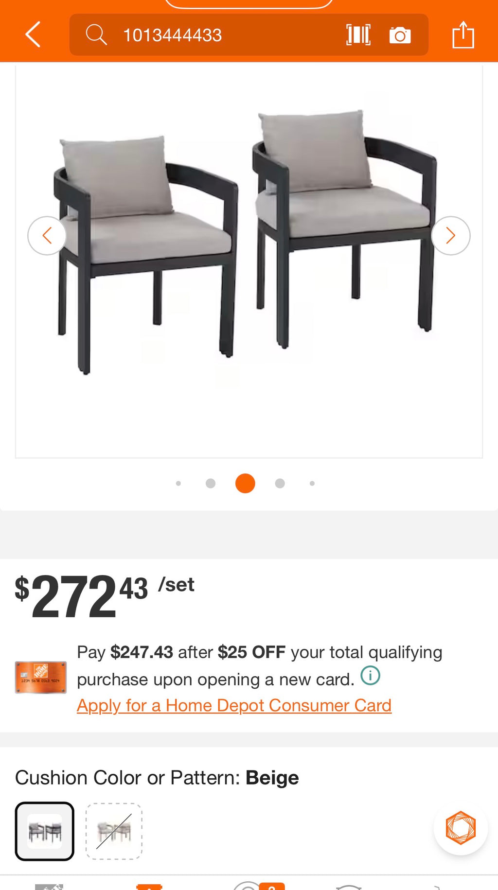Set of 2 Calistae Modern Outdoor Dining Chairs