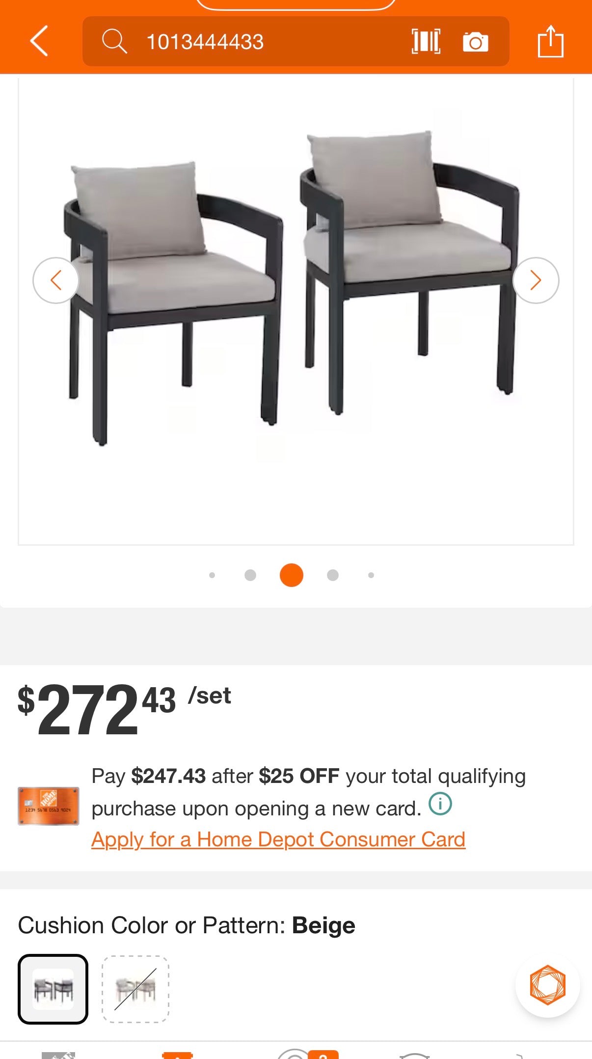 Set of 2 Calistae Modern Outdoor Dining Chairs