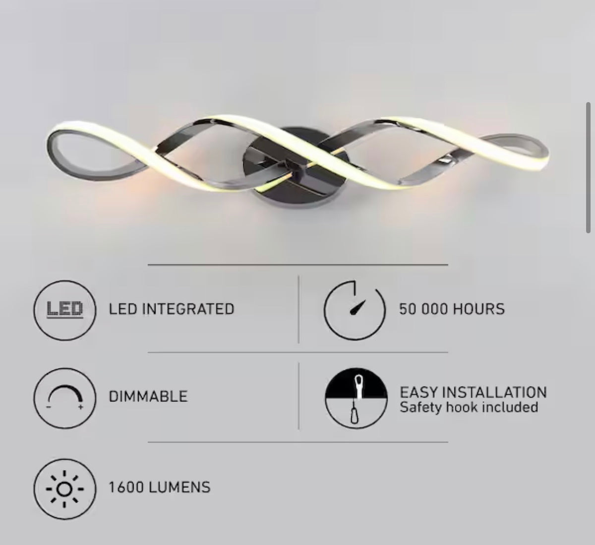 Swirl 27 in. Modern Integrated LED Vanity Light