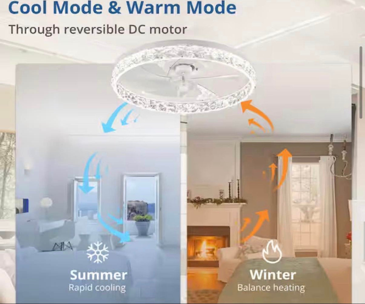 20 in. Smart  Flush Mount Color Changing LED Ceiling Fan