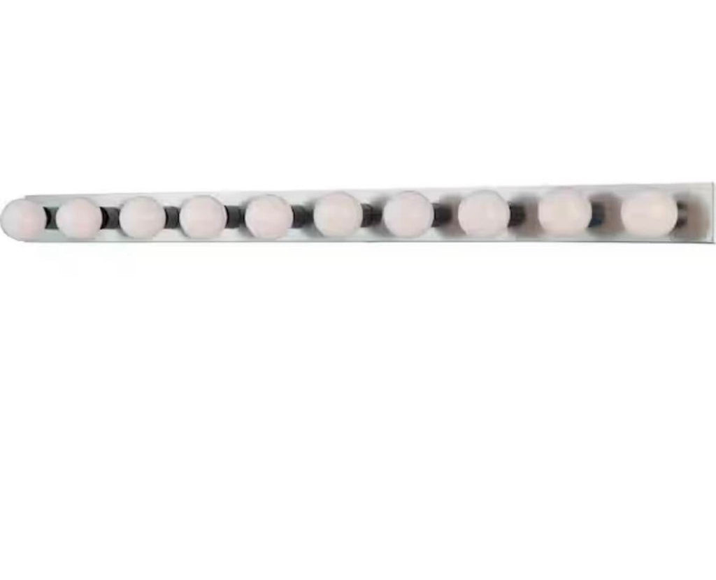 10-Light Brushed Nickel Bath Vanity Light