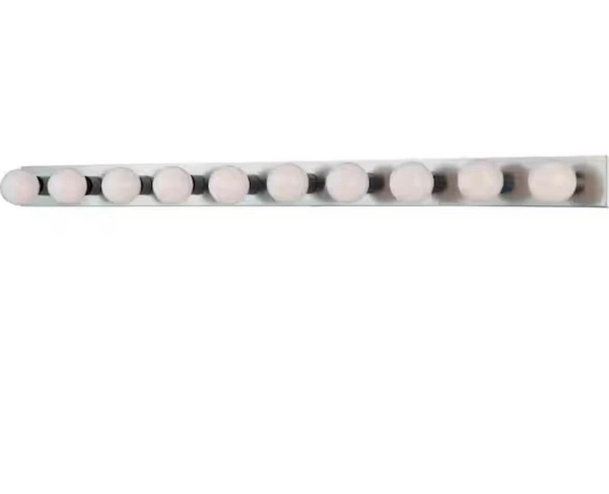 10-Light Brushed Nickel Bath Vanity Light
