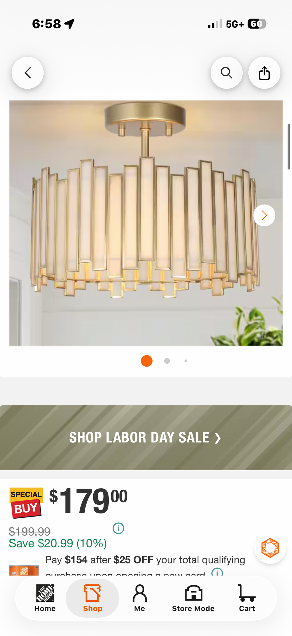 Modern 12.5 in. 3-Light Gold Drum Semi-Flush Mount light