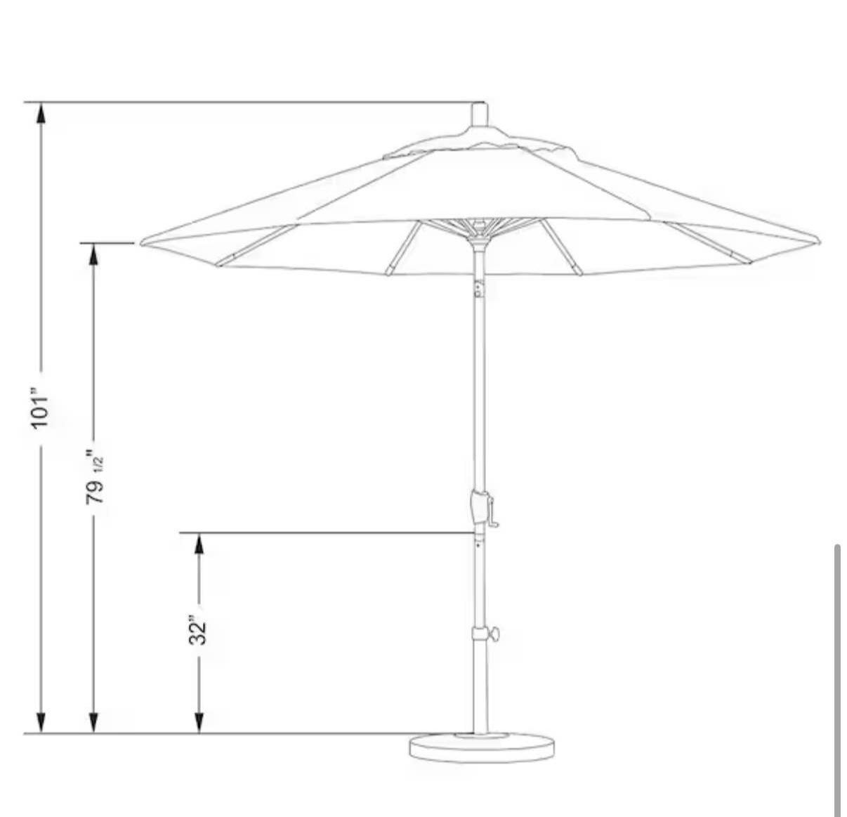 9 ft. Forest Green California Umbrella