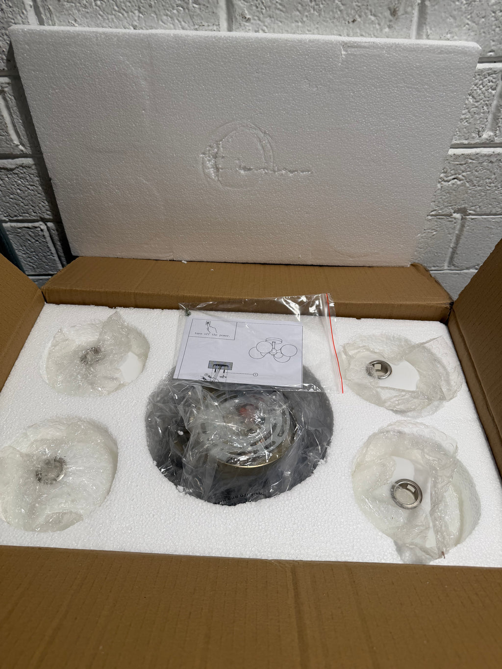 4-Light Gold Bubble Modern Sputnik Semi-Flush Mount Ceiling Light