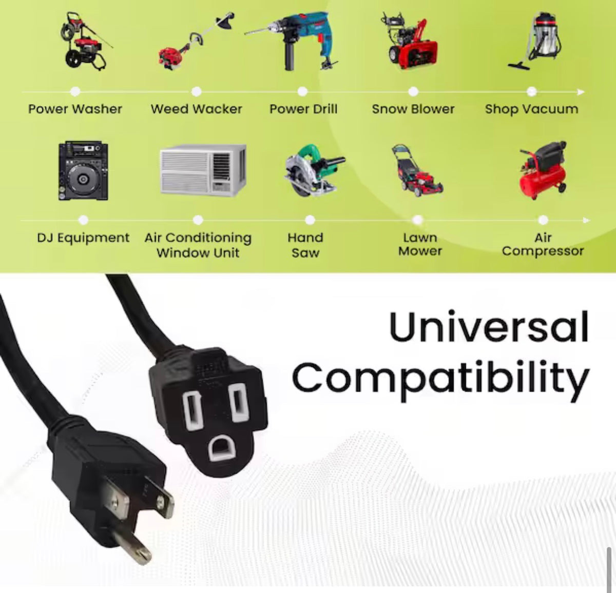 25 ft. 14/3 SJTW Outdoor Extension Cord, Black