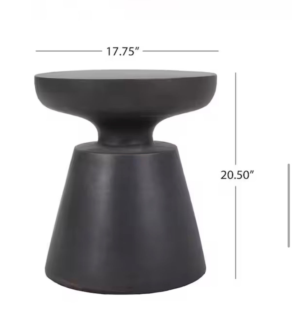 Olcott Antique Copper Stone Outdoor Patio Side Table