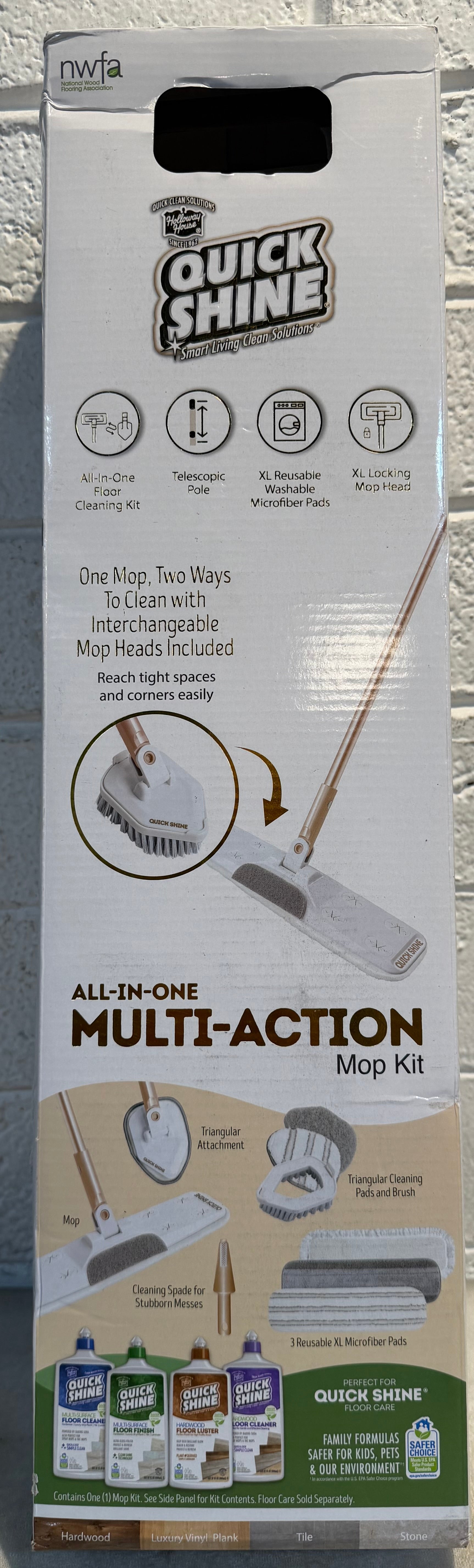 All-in-One Multi-Action Microfiber Flat Mop Kit