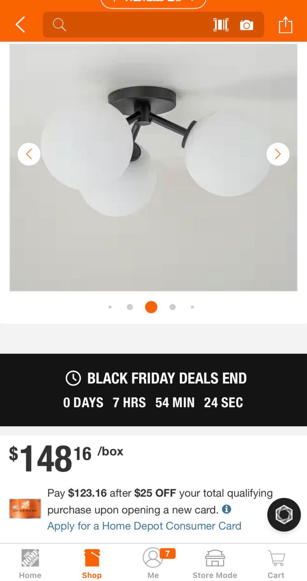 3-Light Black Sputnik Semi Flush Mount Ceiling Light