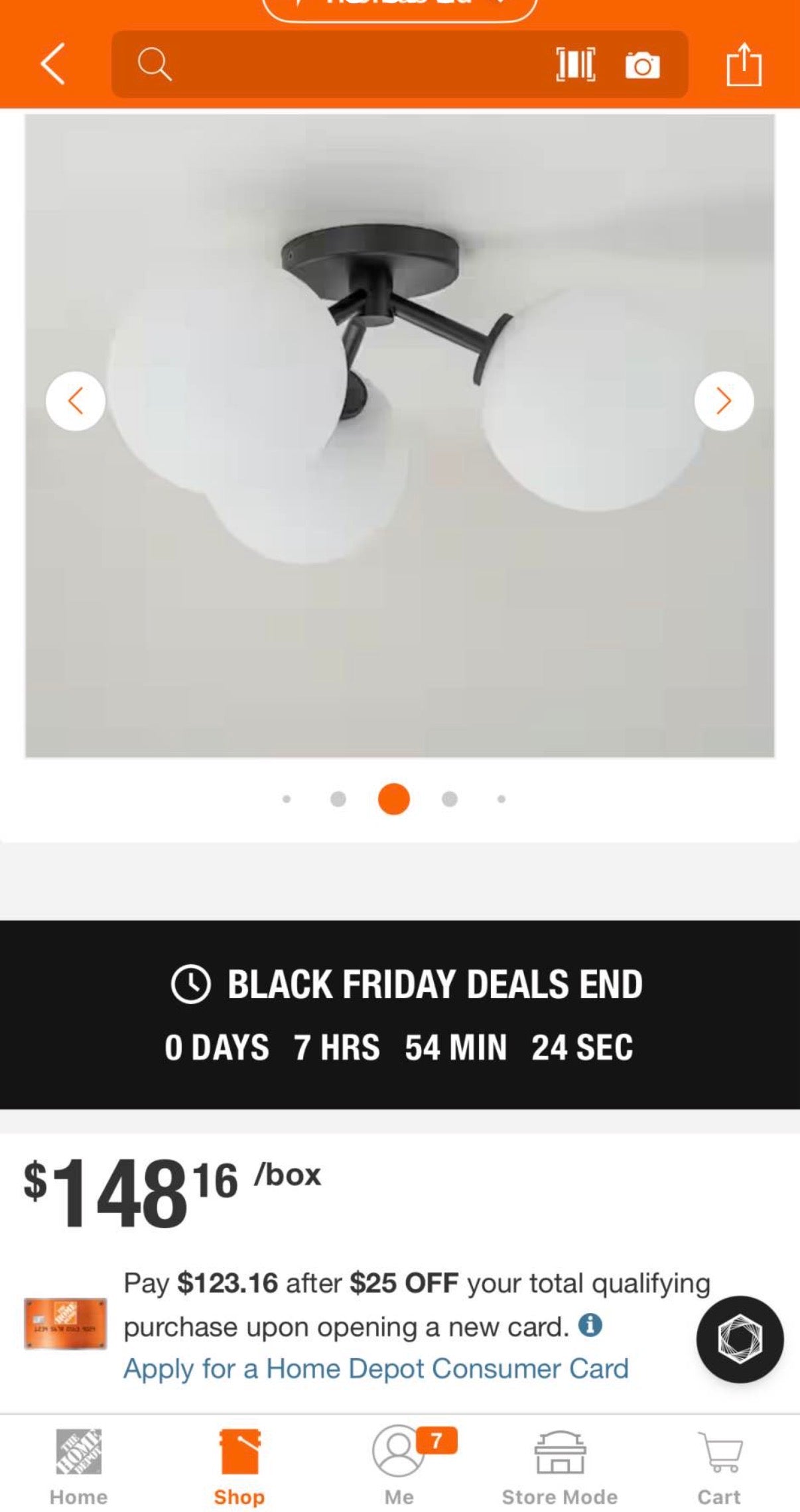3-Light Black Sputnik Semi Flush Mount Ceiling Light