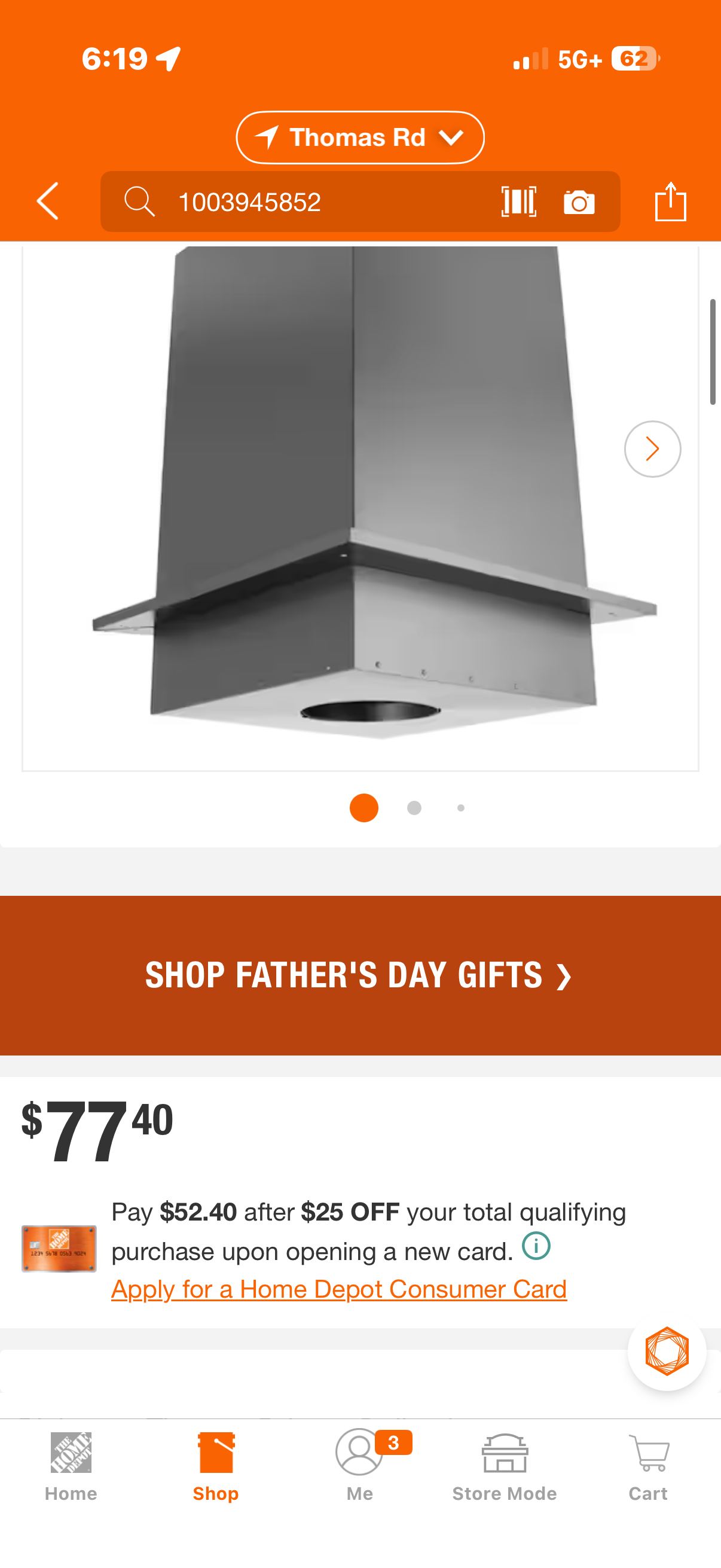 All-Fuel Chimney 6in. Diameter Square Ceiling Support Box
