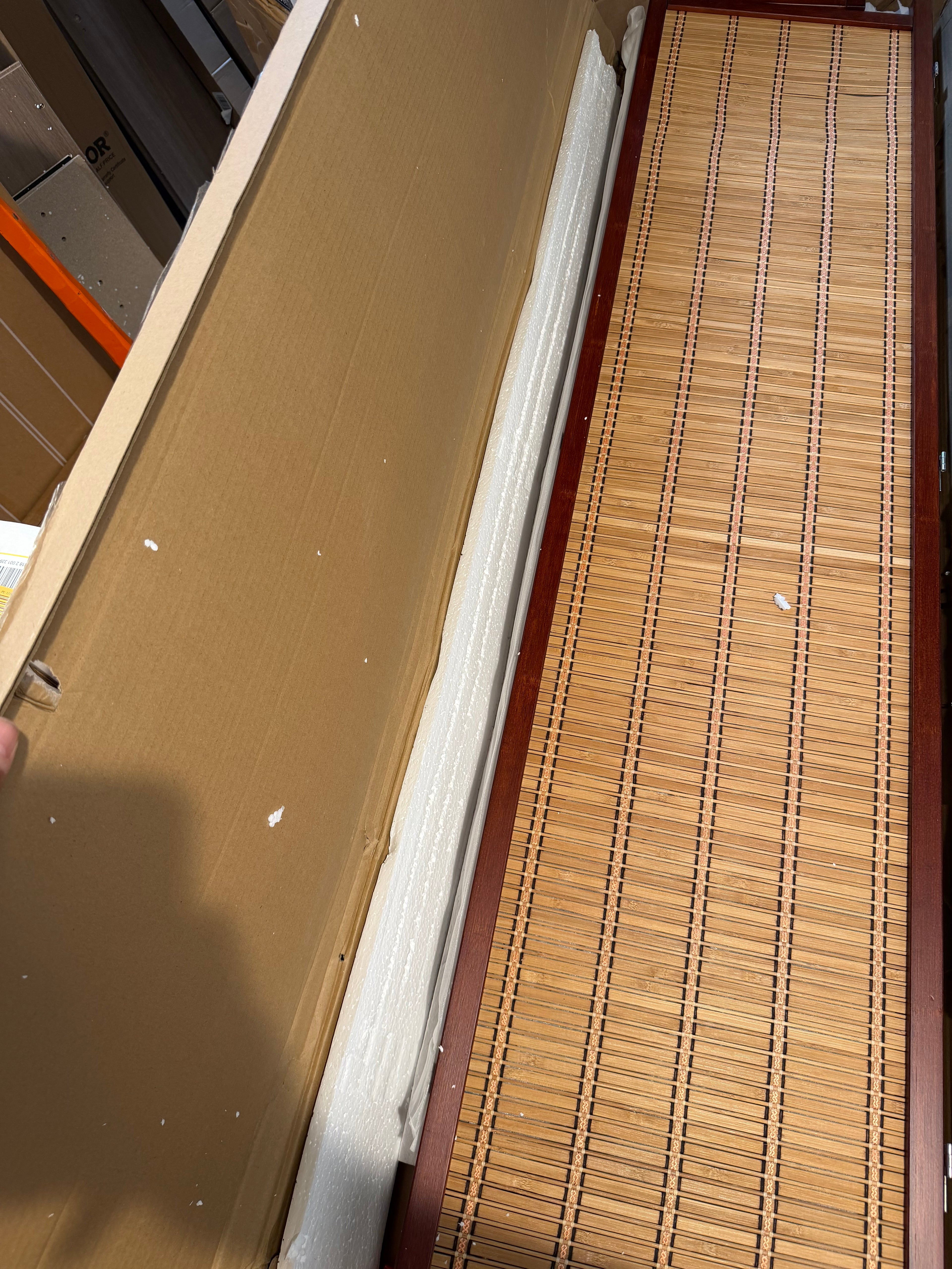 Brown Bamboo Room Divider Screen