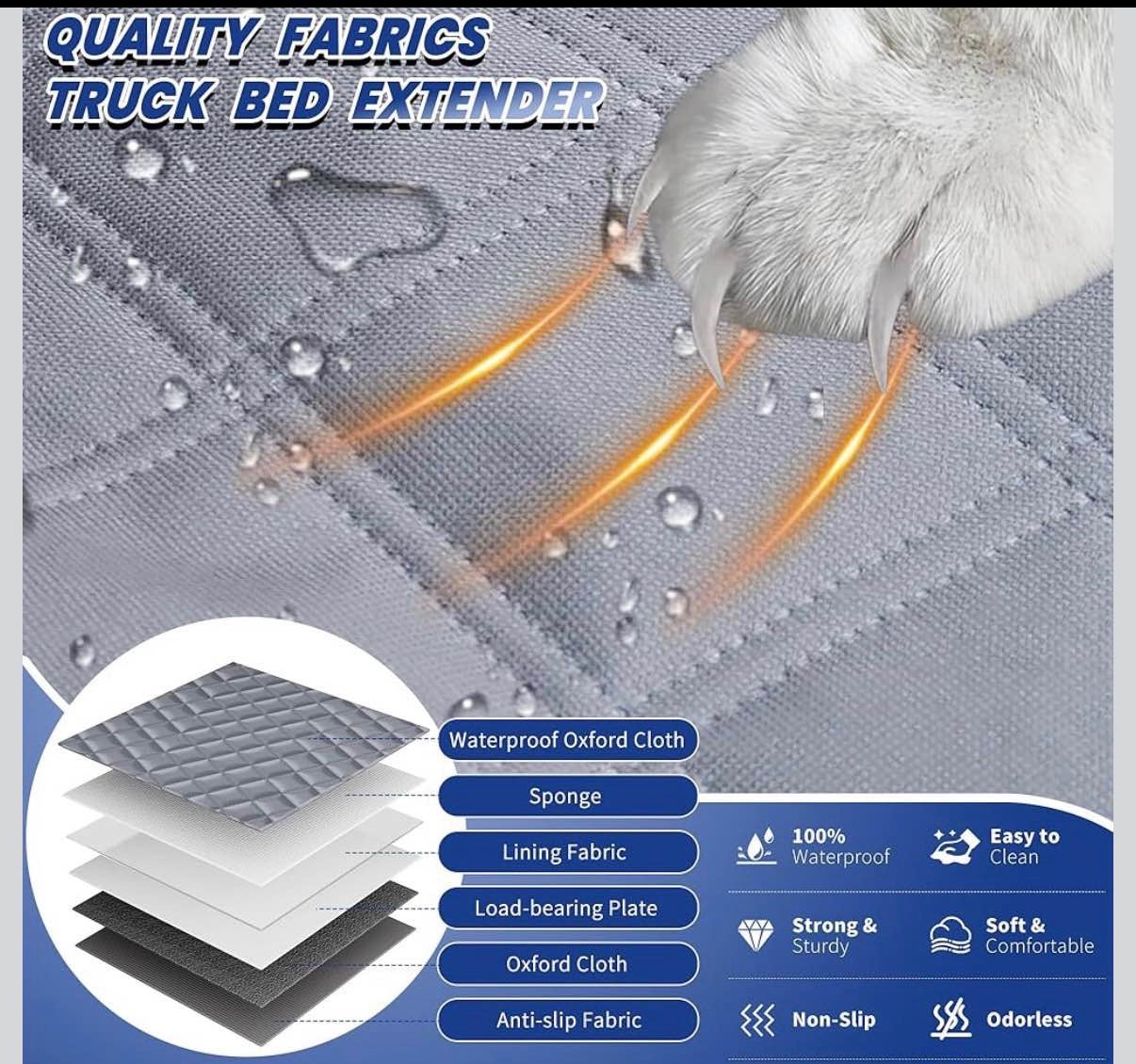 Truck Dog Seat Cover for Full Size F150/RAM1500/Silverado