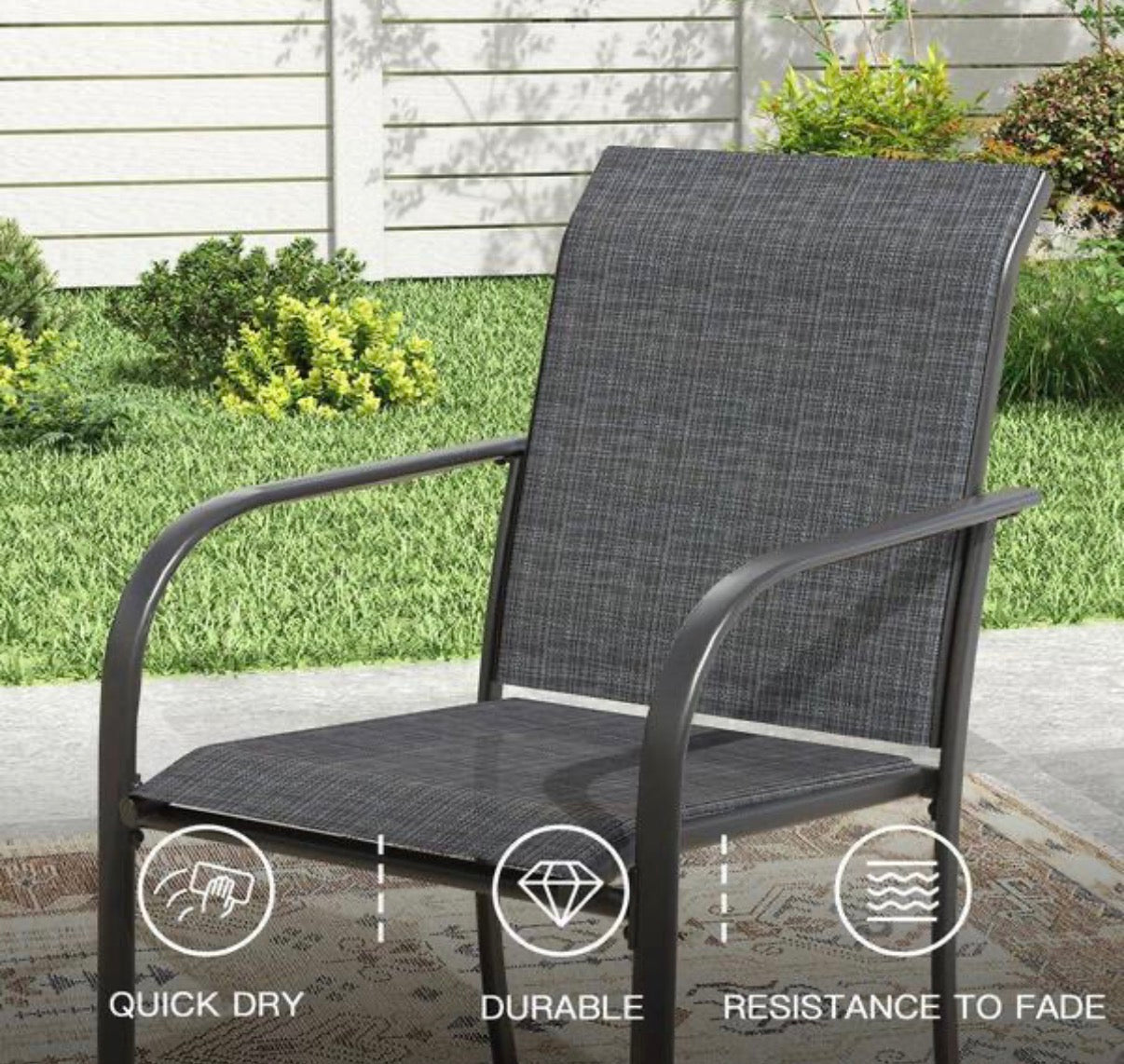 All-Weather Stackable Metal Outdoor Patio Chairs (4-Pack)
