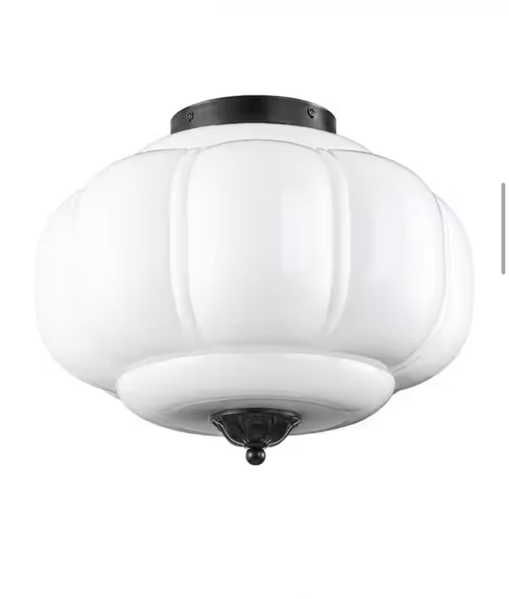 Elizabeth 15" Frosted Glass Semi-Flush Mount Ceiling Light